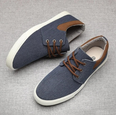 Men's Lace-Up Canvas Shoes Soft Sole Casual Shoes