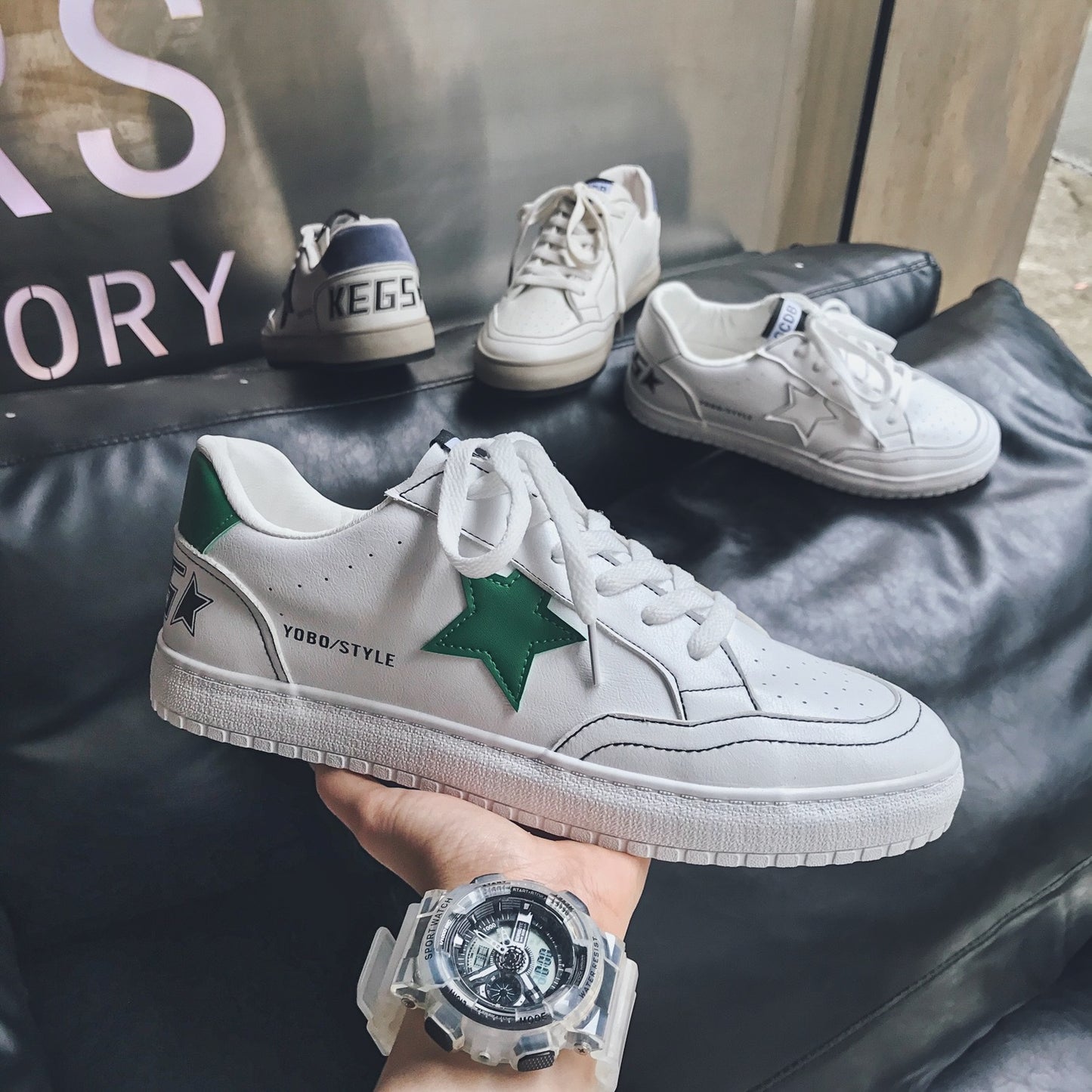 Low cut retro casual shoes all-match men's shoes