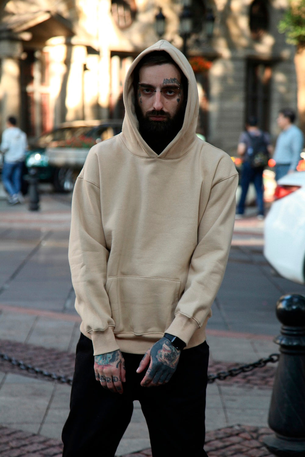 Men's sweaters, foreign trade, explosions, hoodies, OVERSIZE, silhouette, shoulders, camel, hooded, hooded sweater, hoodies