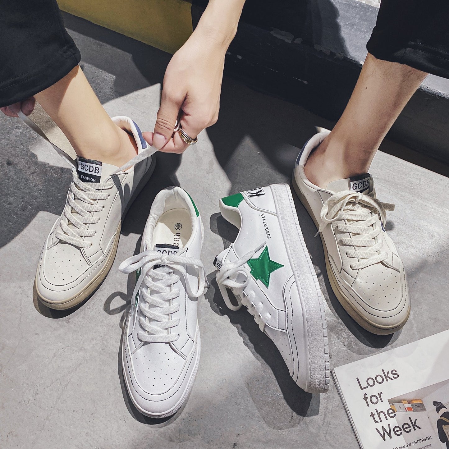 Low cut retro casual shoes all-match men's shoes