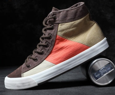 Colorblock canvas shoes men's high-top shoes fashion trend casual men's shoes