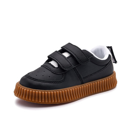 Children's white shoes Velcro sneakers