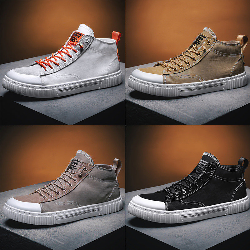 Canvas flat white shoes Gao Bang shoes