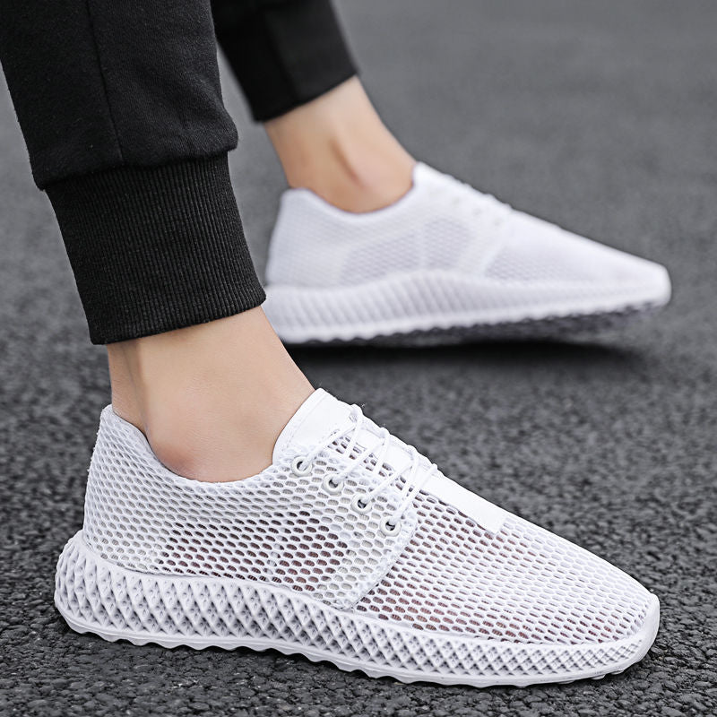 Trendy wild men's shoes deodorant mesh panel shoes