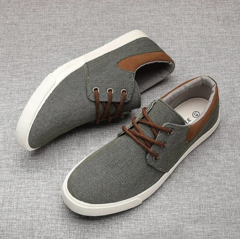 Men's Lace-Up Canvas Shoes Soft Sole Casual Shoes