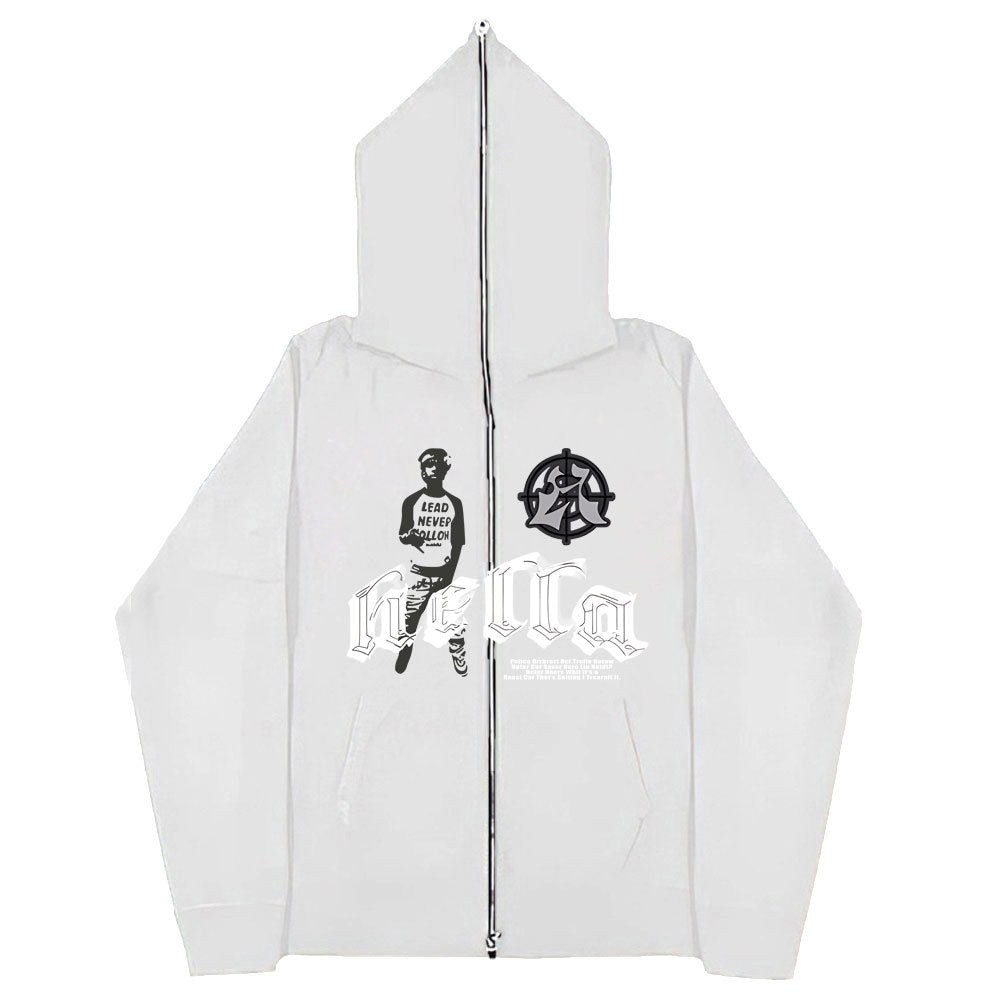 Men's And Women's Hoodies Gothic Couple Harajuku Large Size Zipper Sweatshirt